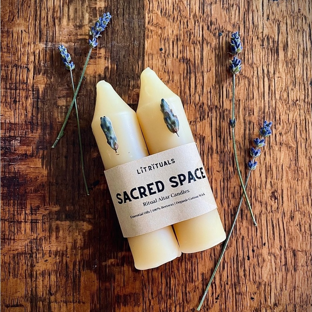 ‘Sacred Space’ Beeswax Altar Candle - Small Size